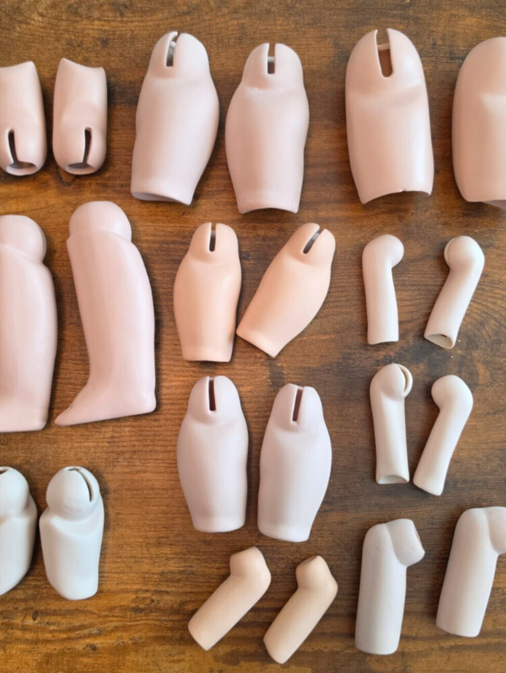 Lot of 11 Pairs of Porcelain Bisque Doll Leg Joint Sets Doll Making Repair Parts